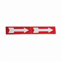 Arrow Pipe Markers, Self-Adhesive, 2-1/4" H x 7" W, White on Red MAS Chibougamau