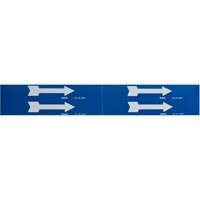 Arrow Pipe Markers, Self-Adhesive, 1-1/8" H x 7" W, White on Blue MAS Chibougamau