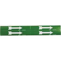 Arrow Pipe Markers, Self-Adhesive, 1-1/8" H x 7" W, White on Green MAS Chibougamau