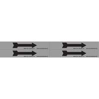 Arrow Pipe Marker, Self-Adhesive, 1-1/8" H x 7" W, Black on Aluminum MAS Chibougamau