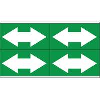 Dual Direction Arrow Pipe Markers, Self-Adhesive, 1-1/8" H x 7" W, White on Green MAS Chibougamau
