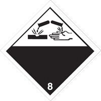 Plaque-&eacute;tiquette TMD mati&egrave;res corrisives, Aluminium MAS Chibougamau