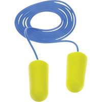 Bouchons d'oreilles n&eacute;on jaune E-A-Rsoft, Vrac - Sac en poly, Avec cordon MAS Chibougamau