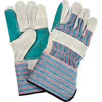 Standard Quality Double Palm Fitters Glove, Large, Split Cowhide Palm, Cotton Inner Lining MAS Chibougamau