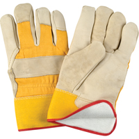 Abrasion-Resistant Winter-Lined Fitters Gloves, Large, Grain Cowhide Palm, Foam Fleece Inner Lining MAS Chibougamau