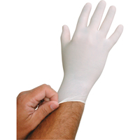 Gants jetables BioTek QRP, Grand, Latex, 6 mils, Sans poudre, Blanc MAS Chibougamau