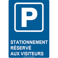 Reserved Parking Sign, 14" x 10", Aluminum, French with Pictogram MAS Chibougamau