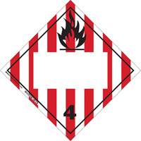 Flammable Solids TDG Placard, Adhesive Vinyl MAS Chibougamau