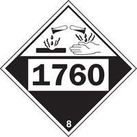 1760 Aluminum Phosphate Corrosive Materials TDG Placard, Plastic MAS Chibougamau