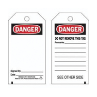 &eacute;tiquettes de pr&eacute;vention des accidents, Polyester, 3" la x 5-3/4" h, Anglais MAS Chibougamau