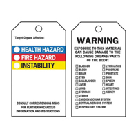 &eacute;tiquettes auto-plastifiantes du droit &agrave; l'information, Polyester, 3" la x 5-3/4" h, Anglais MAS Chibougamau