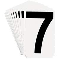 Quick-Align&reg; Individual Gothic Number & Letter Labels, 7, 4" H, Black on White MAS Chibougamau
