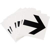 Quick-Align&reg; Individual Gothic Number and Letter Labels, Arrow Symbol, 4" H, Black MAS Chibougamau