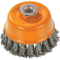 Knot-Twisted Wire Cup Brush, 3" Dia. x 5/8"-11 Arbor MAS Chibougamau