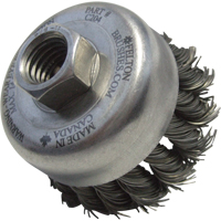 Knotted Wire Wheel Cup Brushes, 4" Dia. x 5/8"-11 Arbor MAS Chibougamau