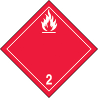 &eacute;tiquettes d'exp&eacute;dition TMD, Classe 2,1, Gaz inflammables, Vinyle MAS Chibougamau