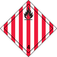 &eacute;tiquettes d'exp&eacute;dition TMD, Classe 4,1, Solides inflammables, Vinyle MAS Chibougamau