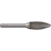 ALLSTEEL Flame Shape Carbide Burr, SH-5, 1/2" Dia., 1/4" Shank, 1-1/4" Depth of Cut MAS Chibougamau