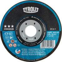 Rondeller Depressed Centre Grinding Wheel, 4-1/2", 36 Grit, 7/8", 13300 RPM, Type 29 MAS Chibougamau