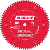 Trex&reg; Blade Cutting Saw Blade, 10", 72 Teeth, Plastic/Composite Decking Use MAS Chibougamau