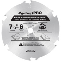 AvantiPro Cutting Saw Blade, 7-1/4", 6 Teeth, Fibre Cement Use MAS Chibougamau