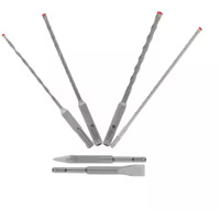 Rebar Demon SDS-Plus 4-Cutter Full Carbide Head Hammer Drill Bit & Chisel Set, 6 Pieces, Carbide MAS Chibougamau