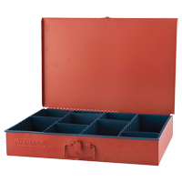 Coffre avec 12 compartiments ajustables, 12" P x 18" la x 3" h, Rouge MAS Chibougamau