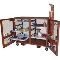 Mobile Mesh Cabinet, Steel, 49 Cubic Feet, Red MAS Chibougamau