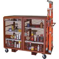 Mobile Mesh Cabinet, Steel, 49 Cubic Feet, Red MAS Chibougamau