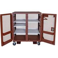 Mobile Mesh Cabinet, Steel, 37 Cubic Feet, Red MAS Chibougamau