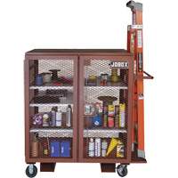 Mobile Mesh Cabinet, Steel, 37 Cubic Feet, Red MAS Chibougamau