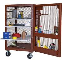 Mobile Mesh Cabinet, Steel, 22 Cubic Feet, Red MAS Chibougamau