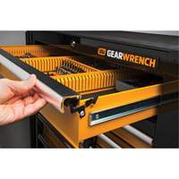 Powered Tool Cart, 11 Drawers, 42-1/2" W x 24-7/16" D x 41" H, Black/Orange MAS Chibougamau