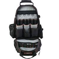 Arsenal&reg; 5843 Tool Backpack, 13-1/2" L x 8-1/2" W, Black, Polyester MAS Chibougamau