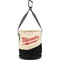 Utility Bucket, 11-4/5" L x 11-4/5" W x 14-3/5" H, Canvas, Beige/Black MAS Chibougamau