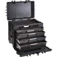Coffre &agrave; outils mobile avec tiroirs, 4 tiroirs, 22-4/5" la x 15" p x 18" h, Noir MAS Chibougamau