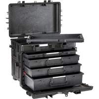 Coffre &agrave; outils militaire mobile avec tiroirs, 4 tiroirs, 22-4/5" la x 15" p x 18" h, Noir MAS Chibougamau