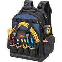 Molded Base Tool Backpack, 18" L x 13" W, Black/Blue, Ballistic/Polyester MAS Chibougamau
