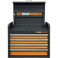 GSX Series Tool Chest, 26" W, 4 Drawers, Black/Orange MAS Chibougamau