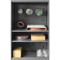 Armoire d'entreposage de produits abrasifs avec panneau perfor&eacute;, Acier, 19-7/8" x 14-1/4" x 32-3/4", Gris MAS Chibougamau