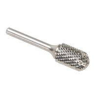 CLEVELAND Solid Carbide Burrs - Cylinder Shape with Ball Nose, SC-6, 3/5" Dia., 25.4 mm Depth of Cut MAS Chibougamau