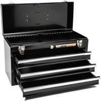 Portable Tool Box, 20" W, 3 Drawers, Black MAS Chibougamau