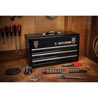 Portable Tool Box, 20" W, 3 Drawers, Black MAS Chibougamau