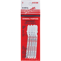 Lame de scie sauteuse, Bim&eacute;tal, Tige en T, 3" lo, 12 dents par pouce MAS Chibougamau