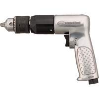 Perceuse pneumatique r&eacute;versible, 4 pi³/min, 1/4" NPTF, 94 dBA, 1/2" mandrin, Avec cl&eacute; MAS Chibougamau