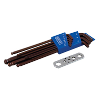 Long Arm Ball Hex Key Set, 9 Pcs., Metric MAS Chibougamau