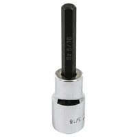 Bit Socket, Hex, 5/16" x 3-1/4" L, 1/2" Square Drive Drive MAS Chibougamau