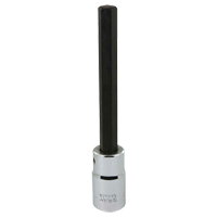 Extra Long Bit Socket, Hex, 10 mm x 128 mm L, 1/2" Square Drive Drive MAS Chibougamau