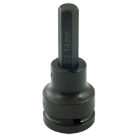 Bit Socket, Hex, 14 mm x 102 mm L, 3/4" Drive MAS Chibougamau