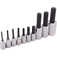 Hex Head Socket Set, Hex, 1/2"/3/8" Drive, 10 Pcs MAS Chibougamau